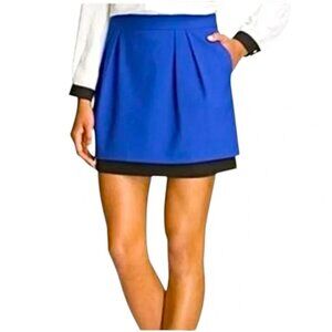 NEW Vince Camuto Rough & Refined A-Line Shor Mini Skirt Blue Black Womens Size 0